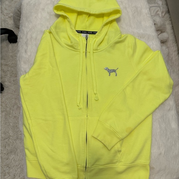 VICTORIA’S SECRET LOVE PINK BLING SEQUIN ZIPPERED SWEATSHIRT SIZE LARGE - Picture 2 of 4